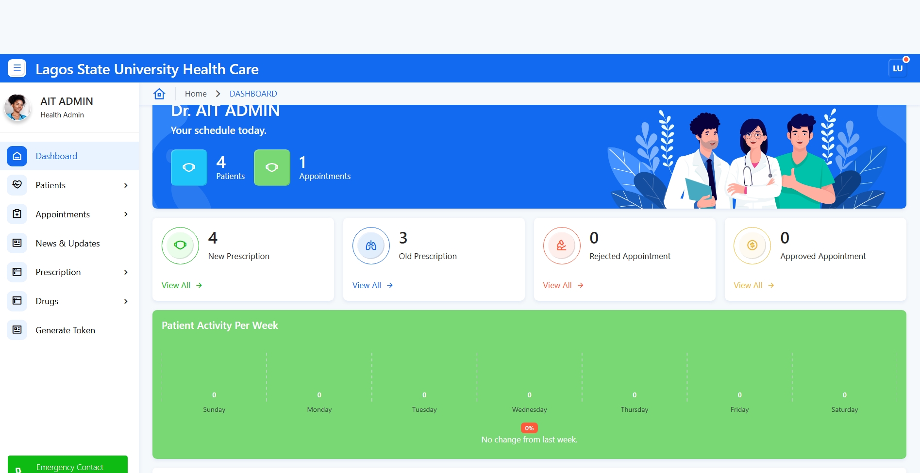 University Clinic Management System - Healthcare platform with appointment scheduling